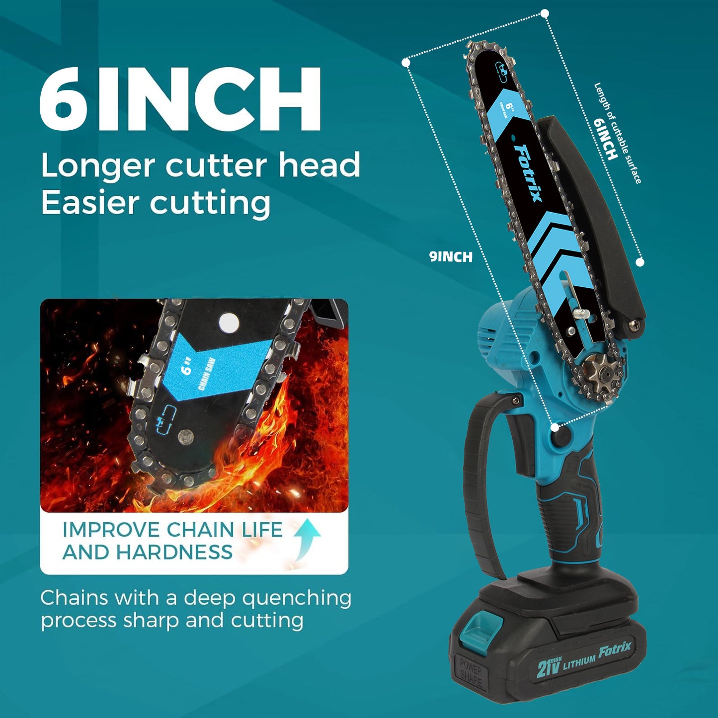 Fotrix 6-inch chainsaw(with single battery)