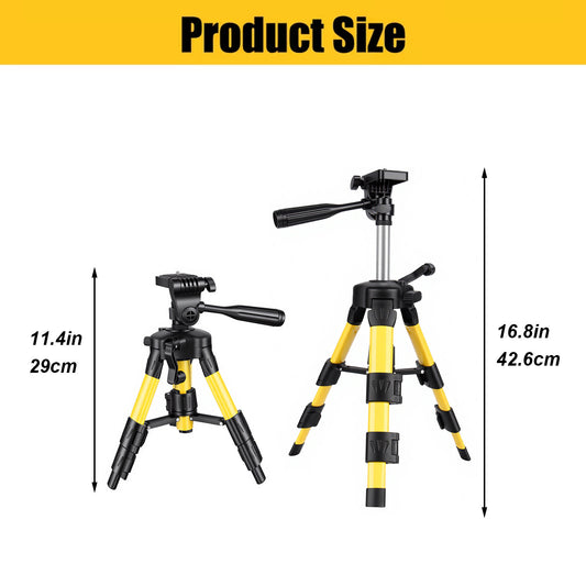 Fotrix Laser Level with tripod(yellow), 100Ft Self Leveling Green Cross Line Laser for Picture Hanging, Tile, Decoration & DIY Construction – 360° Magnetic Base & AA Battery, Indoor Use