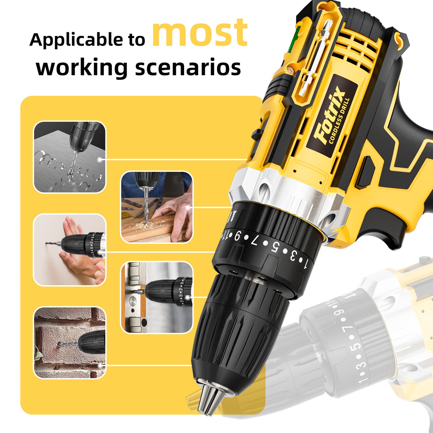 Cordless Drill Kit – 25 Torque, 3 Modes, Battery & Charger Included