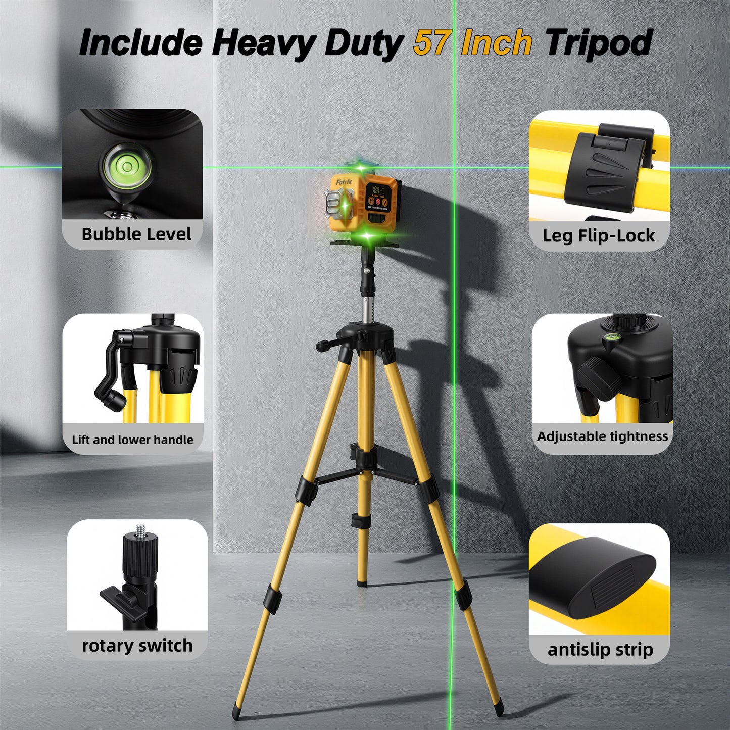 Fotrix 4color 4×360° Automatic Leveling Laser Level upgrade Set（Without Tripod）