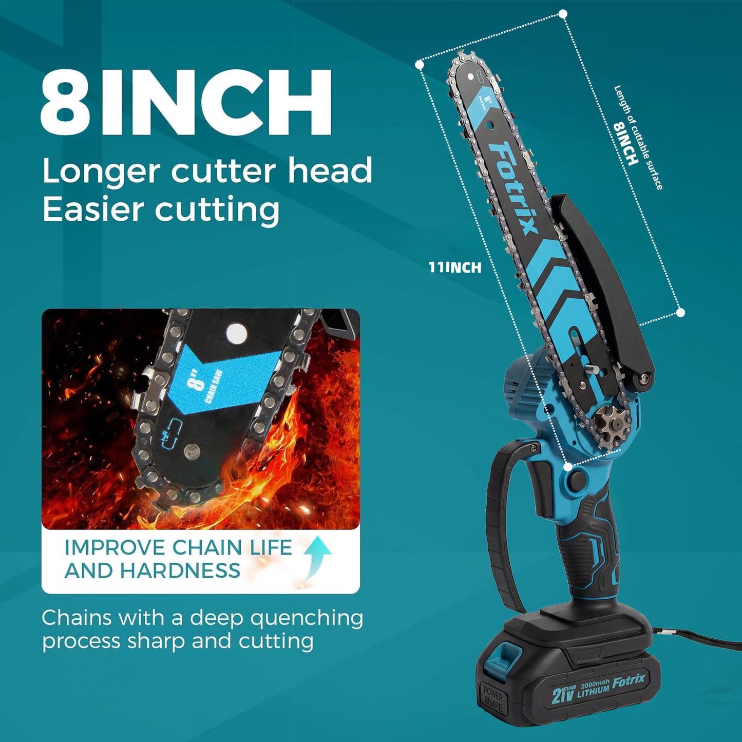 Fotrix 8-inch chainsaw（with single battery）