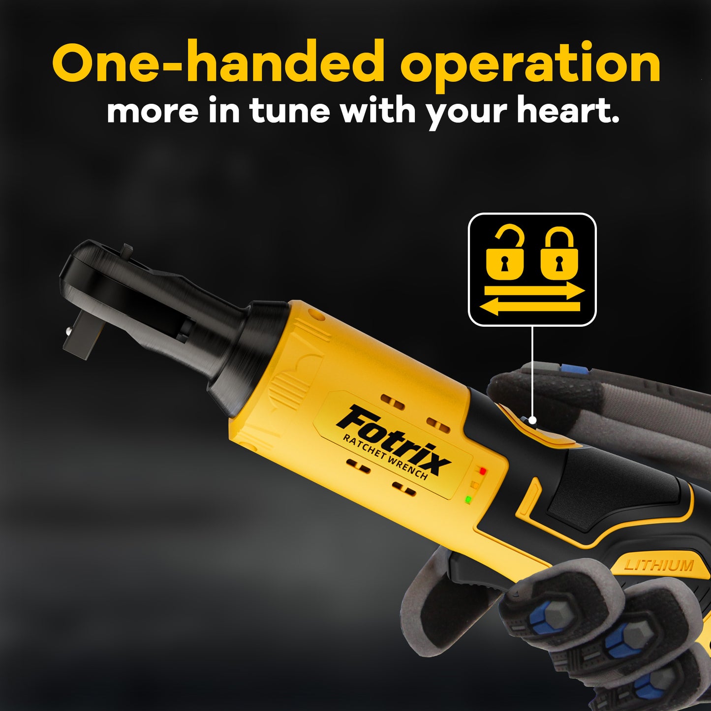 Fotrix Cordless Electric Ratchet Wrench Set double battery