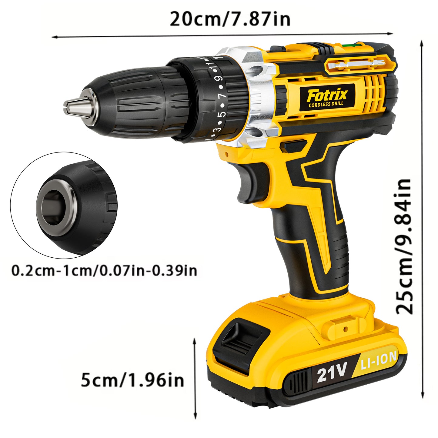 Cordless Drill Kit – 25 Torque, 3 Modes, Battery & Charger Included