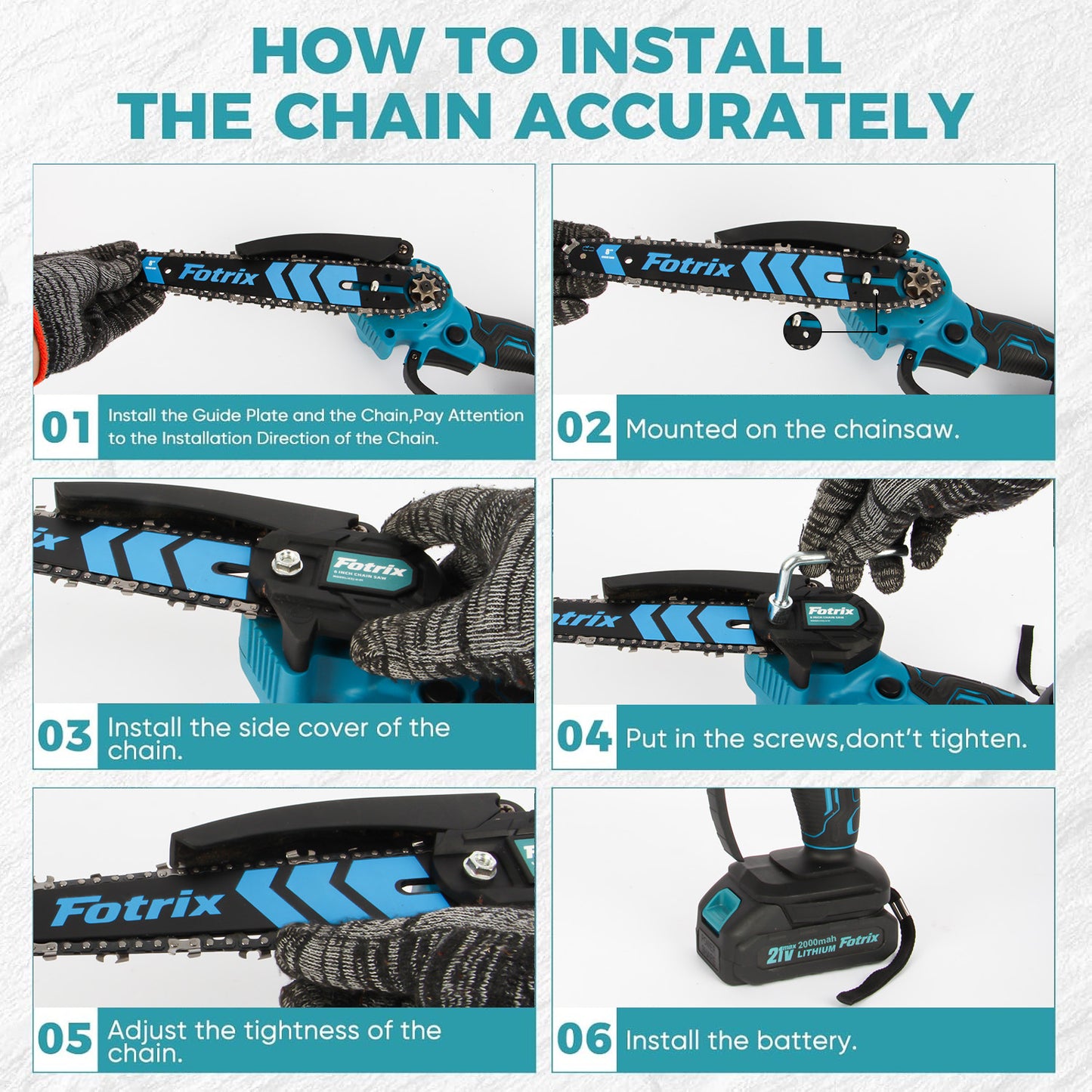 Fotrix 8-inch chainsaw（with single battery）