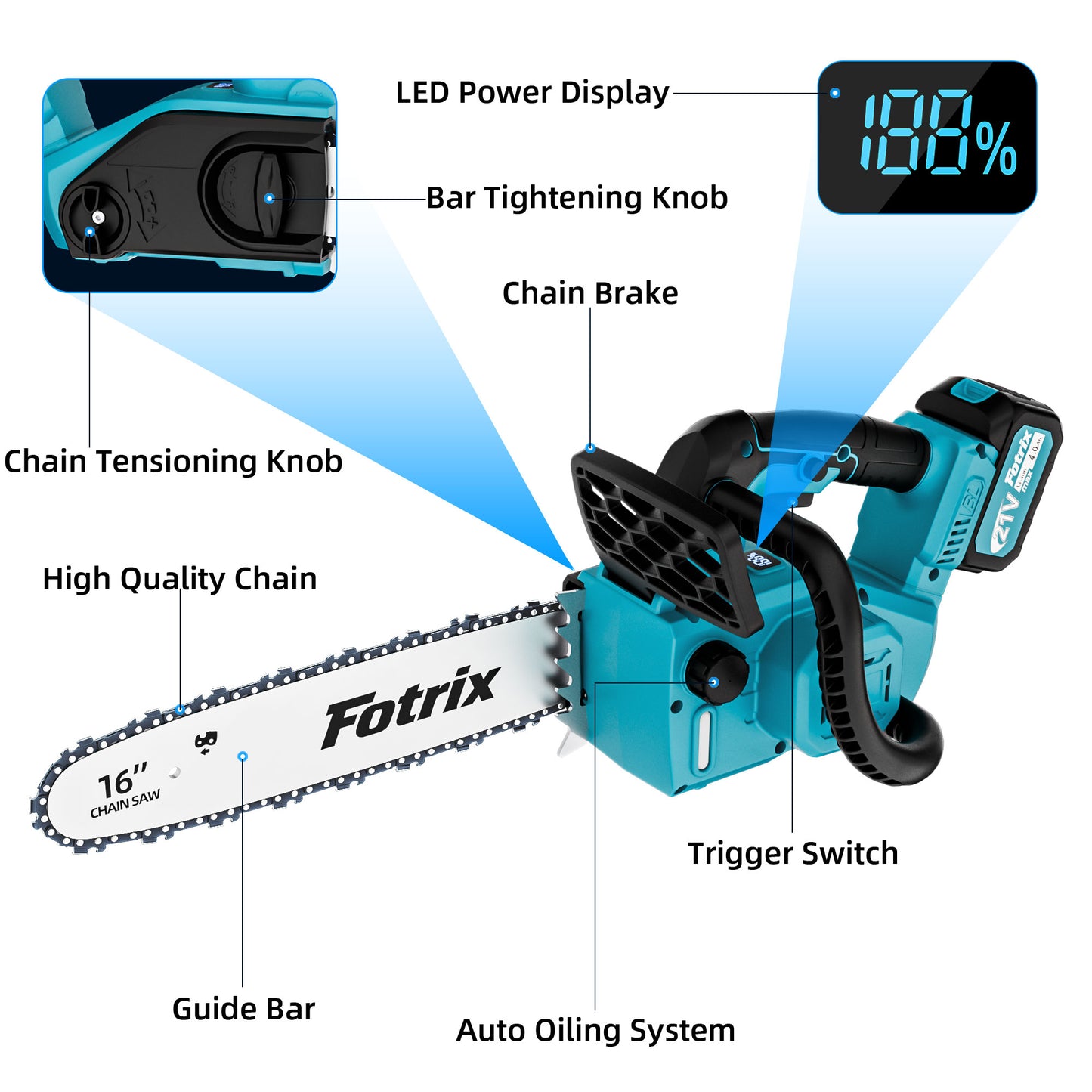 Fotrix 16inch chainsaws （double battery）