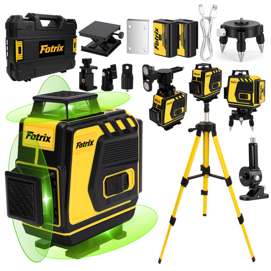 Fotrix 4×360° Automatic Leveling Laser Level Set（With Tripod）